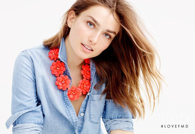 Andreea Diaconu featured in  the J.Crew lookbook for Pre-Fall 2015