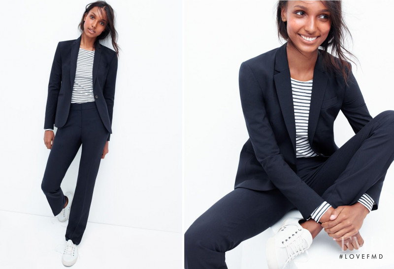 Jasmine Tookes featured in  the J.Crew lookbook for Pre-Fall 2015