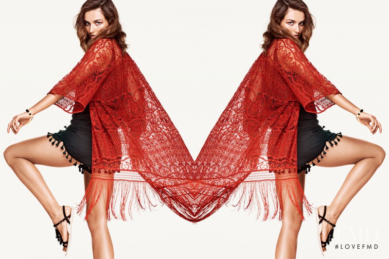 Andreea Diaconu featured in  the H&M Boho Spirit lookbook for Summer 2015