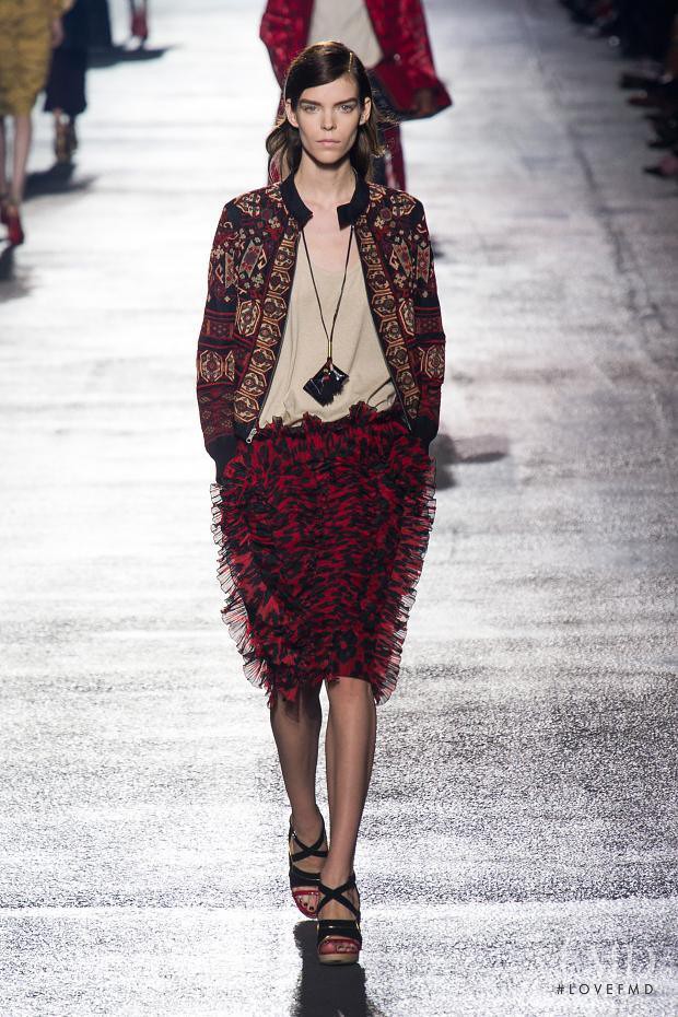 Meghan Collison featured in  the Dries van Noten fashion show for Spring/Summer 2014