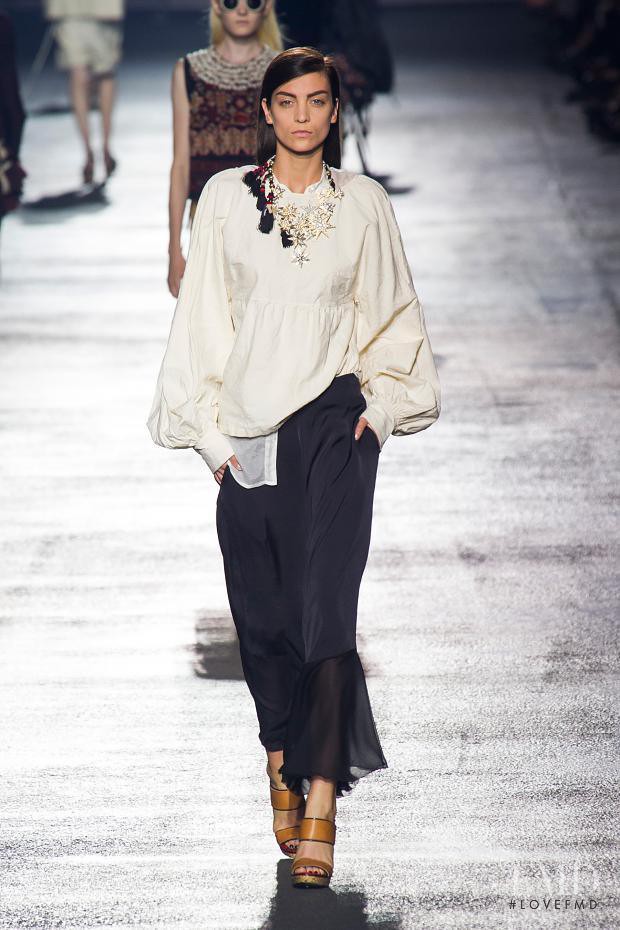 Klara Boscic featured in  the Dries van Noten fashion show for Spring/Summer 2014