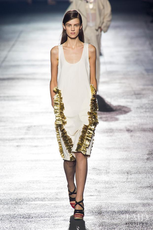 Kayley Chabot featured in  the Dries van Noten fashion show for Spring/Summer 2014