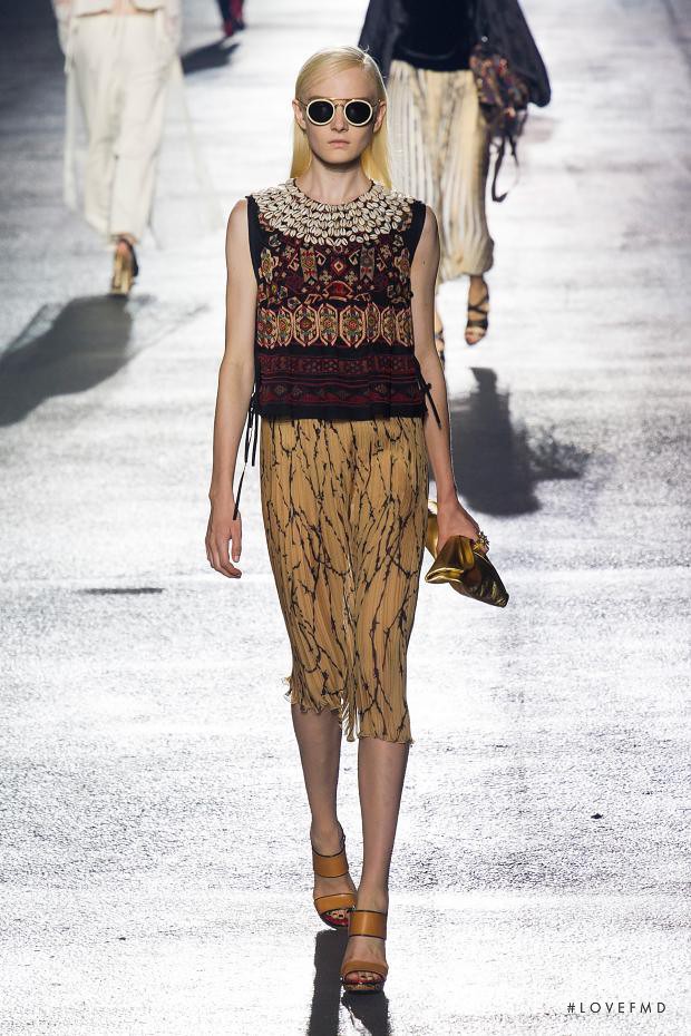Maja Salamon featured in  the Dries van Noten fashion show for Spring/Summer 2014