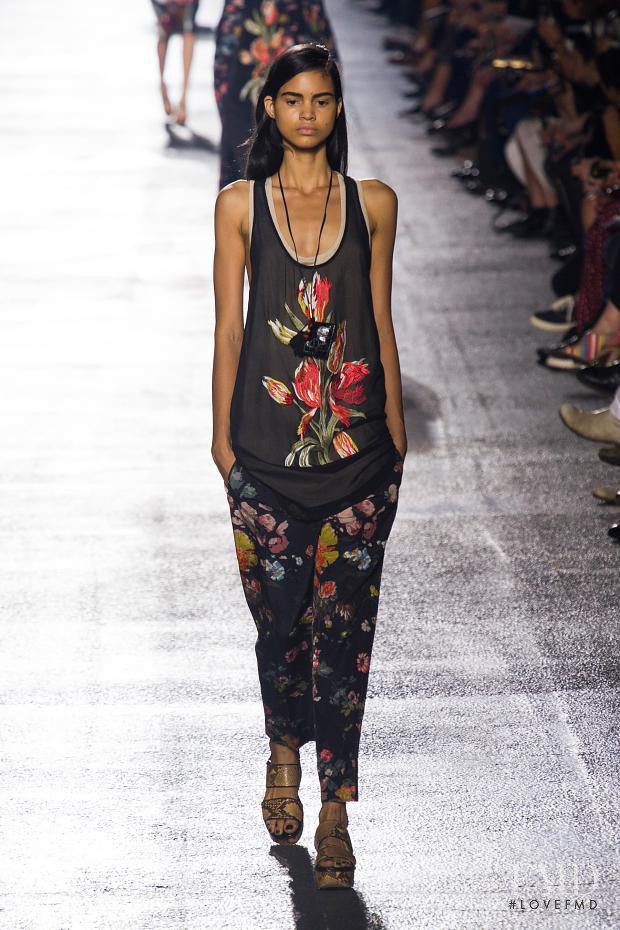 Mariana Santana featured in  the Dries van Noten fashion show for Spring/Summer 2014