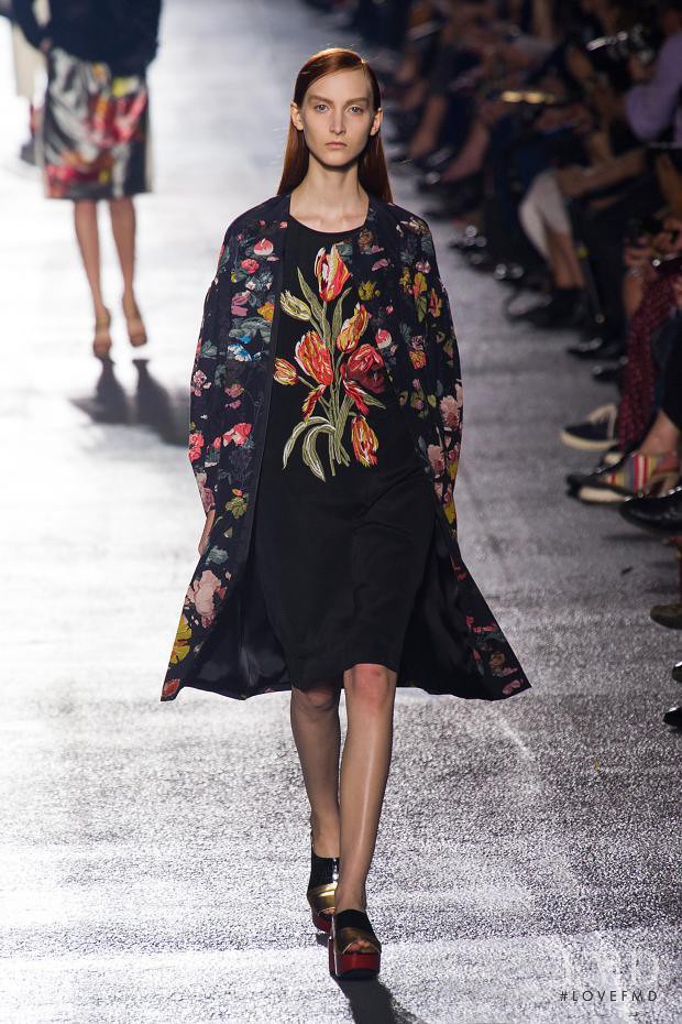 Nika Cole featured in  the Dries van Noten fashion show for Spring/Summer 2014