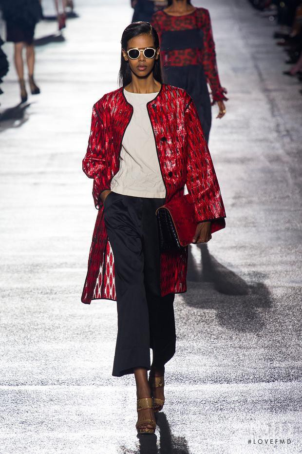 Grace Mahary featured in  the Dries van Noten fashion show for Spring/Summer 2014