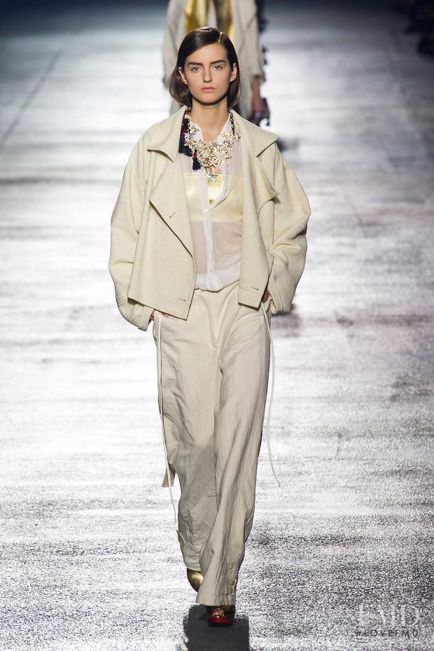 Georgia Taylor featured in  the Dries van Noten fashion show for Spring/Summer 2014