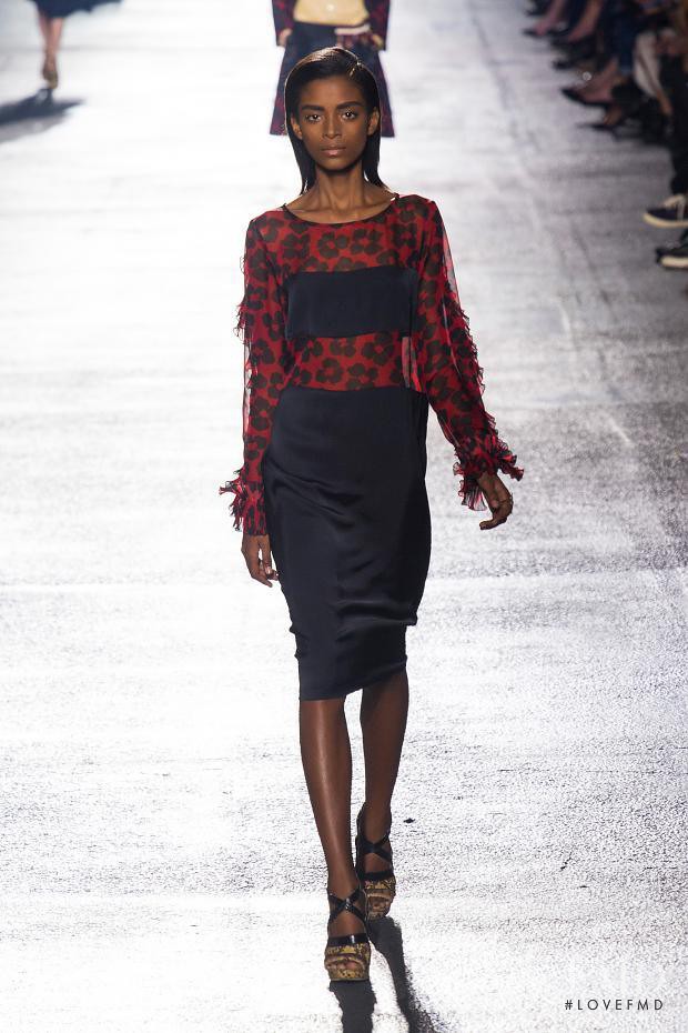 Alécia Morais featured in  the Dries van Noten fashion show for Spring/Summer 2014