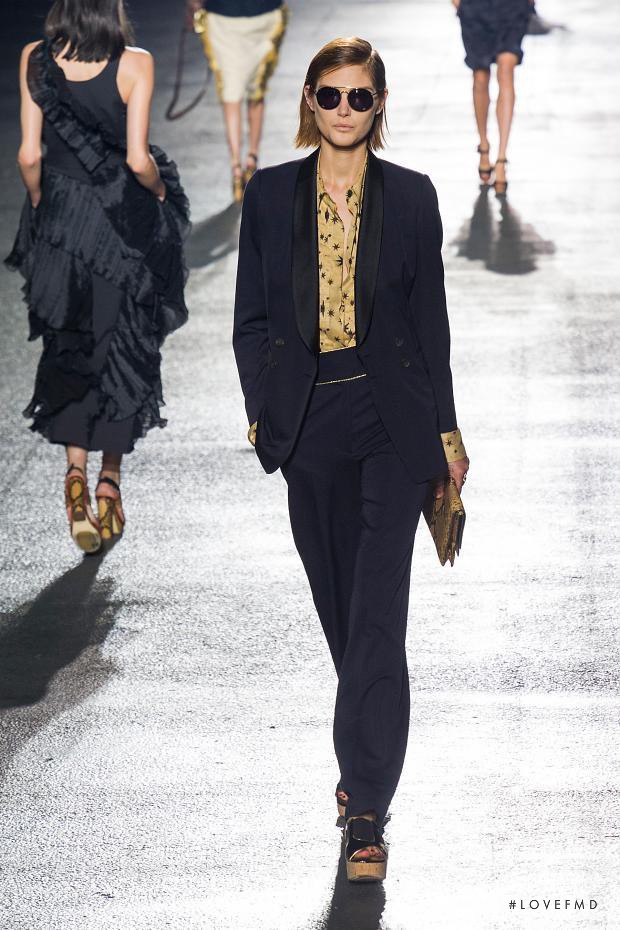 Catherine McNeil featured in  the Dries van Noten fashion show for Spring/Summer 2014