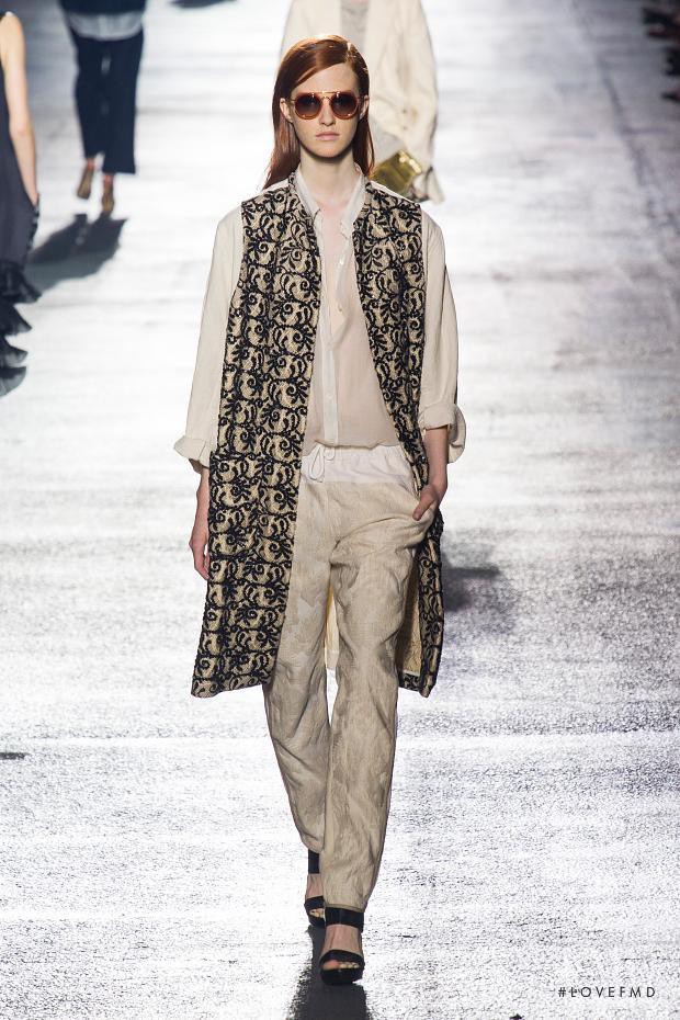 Magdalena Jasek featured in  the Dries van Noten fashion show for Spring/Summer 2014