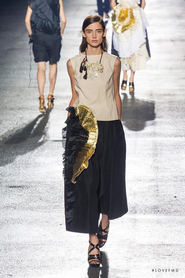Kate Goodling featured in  the Dries van Noten fashion show for Spring/Summer 2014