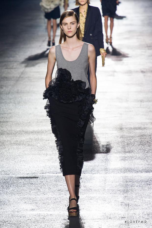 Nicole Pollard featured in  the Dries van Noten fashion show for Spring/Summer 2014