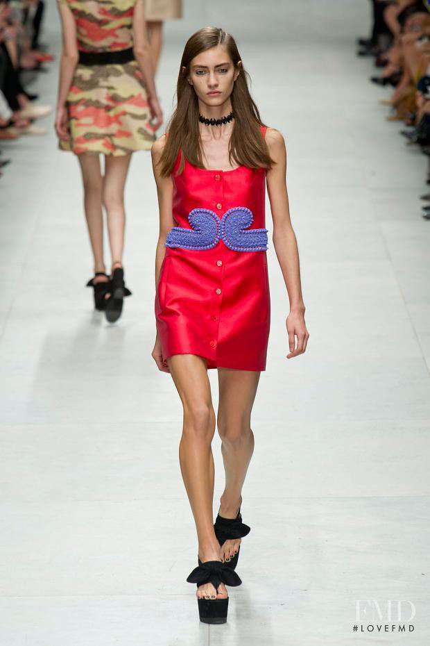 Marine Deleeuw featured in  the Carven fashion show for Spring/Summer 2014