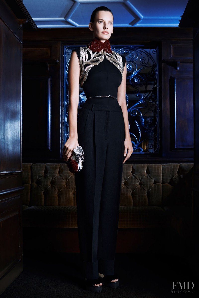 Amanda Murphy featured in  the Alexander McQueen fashion show for Pre-Fall 2014
