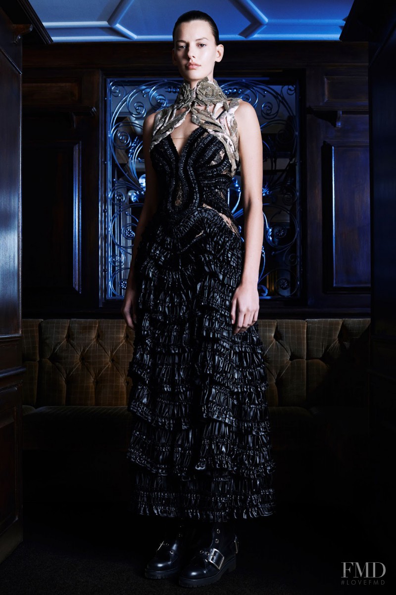 Amanda Murphy featured in  the Alexander McQueen fashion show for Pre-Fall 2014