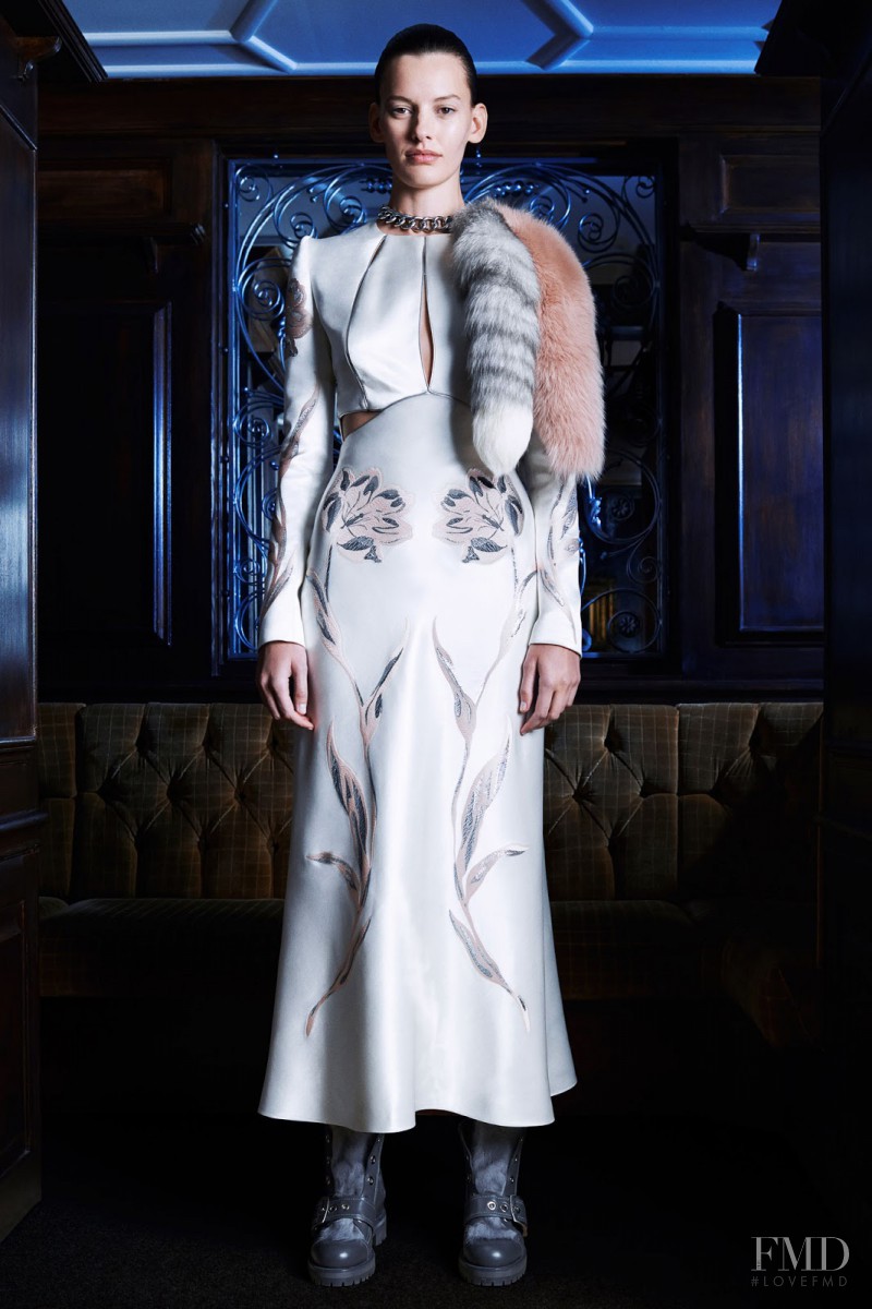 Amanda Murphy featured in  the Alexander McQueen fashion show for Pre-Fall 2014