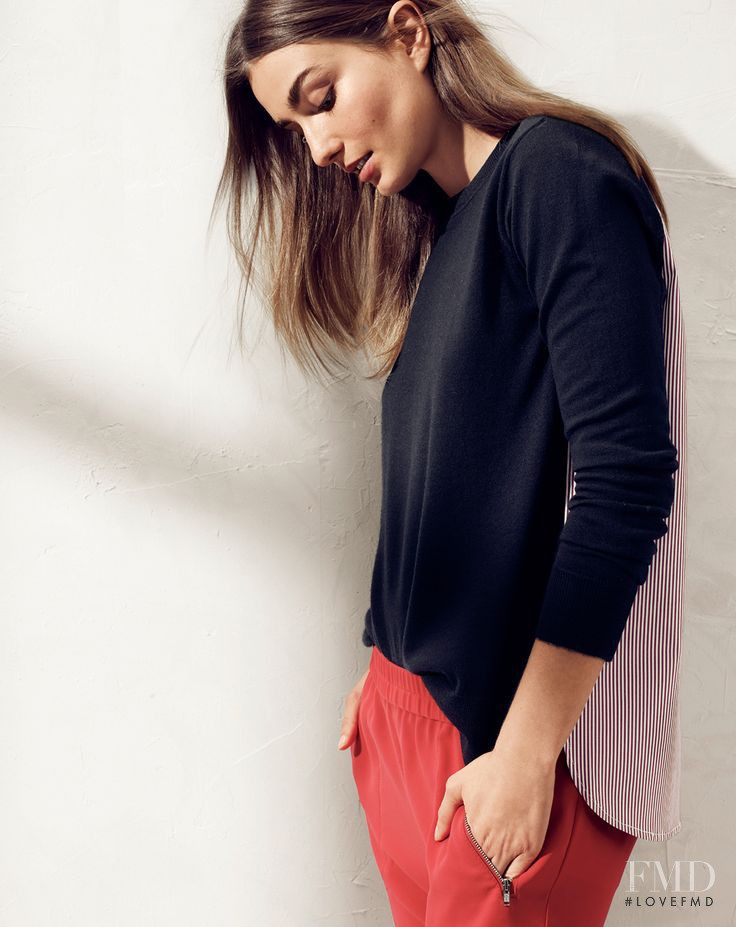 Andreea Diaconu featured in  the J.Crew lookbook for Pre-Fall 2014