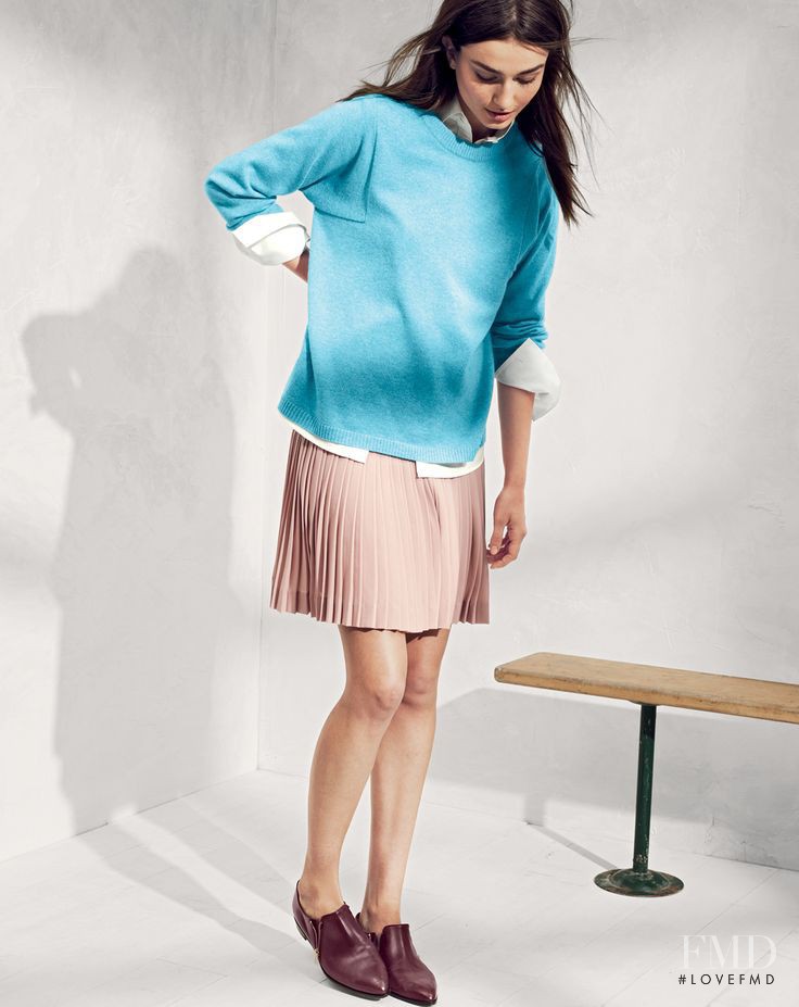 Andreea Diaconu featured in  the J.Crew lookbook for Pre-Fall 2014