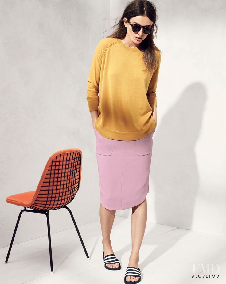 Andreea Diaconu featured in  the J.Crew lookbook for Pre-Fall 2014