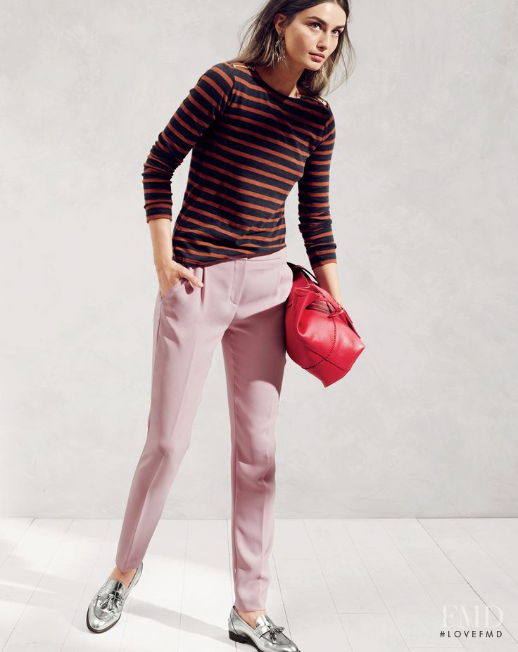 Andreea Diaconu featured in  the J.Crew lookbook for Pre-Fall 2014