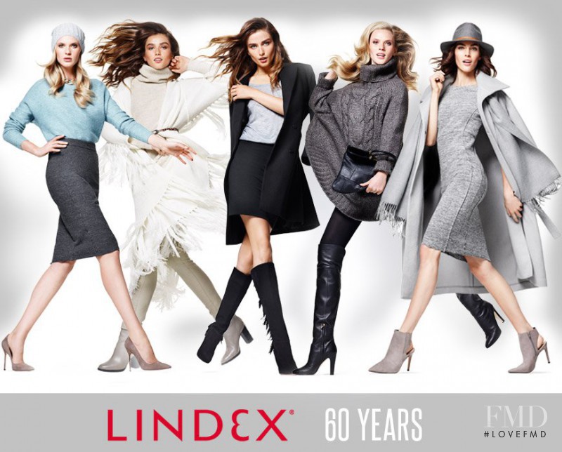 Andreea Diaconu featured in  the Lindex 60 Years in Fashion advertisement for Fall 2014