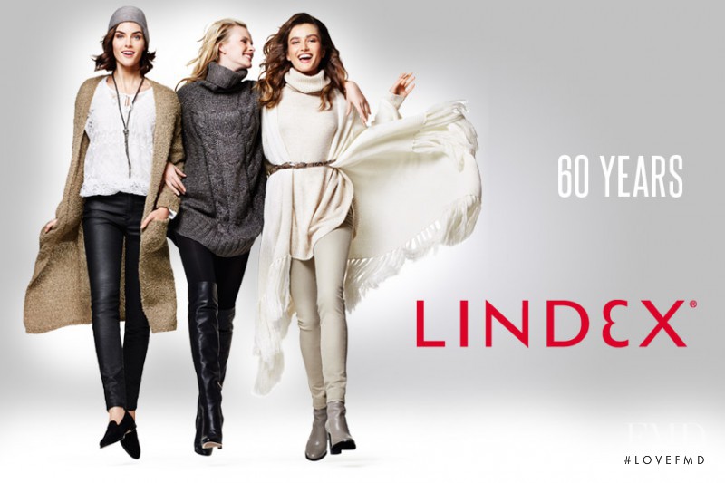 Andreea Diaconu featured in  the Lindex 60 Years in Fashion advertisement for Fall 2014