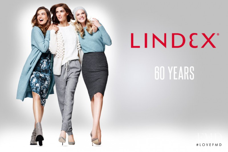 Andreea Diaconu featured in  the Lindex 60 Years in Fashion advertisement for Fall 2014