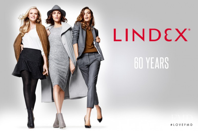 Andreea Diaconu featured in  the Lindex 60 Years in Fashion advertisement for Fall 2014