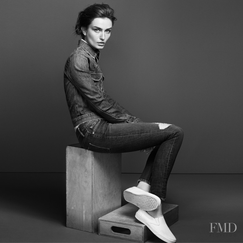 Andreea Diaconu featured in  the Frame Denim advertisement for Autumn/Winter 2014