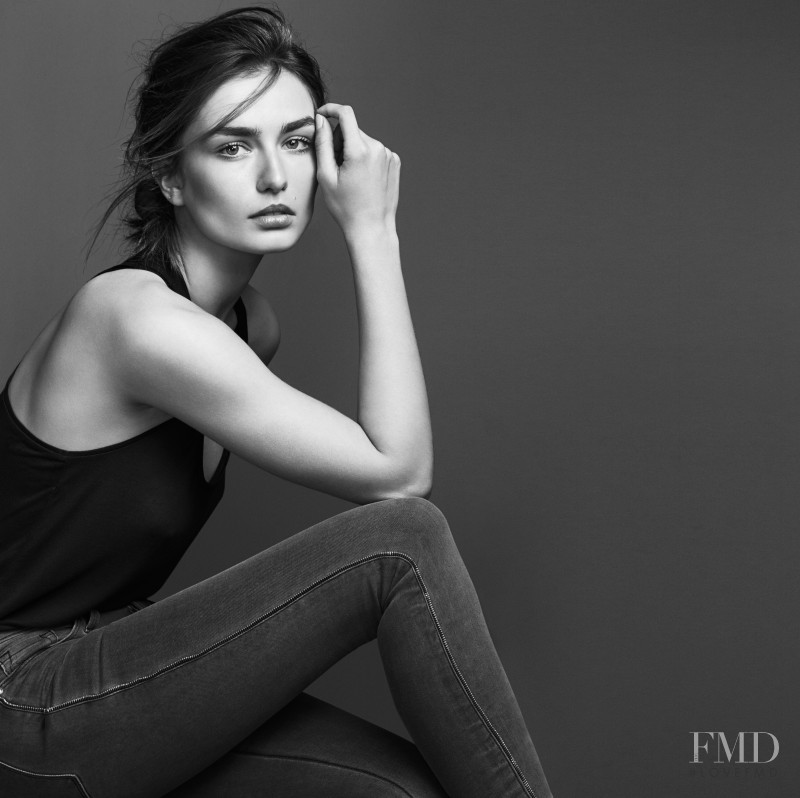 Andreea Diaconu featured in  the Frame Denim advertisement for Autumn/Winter 2014