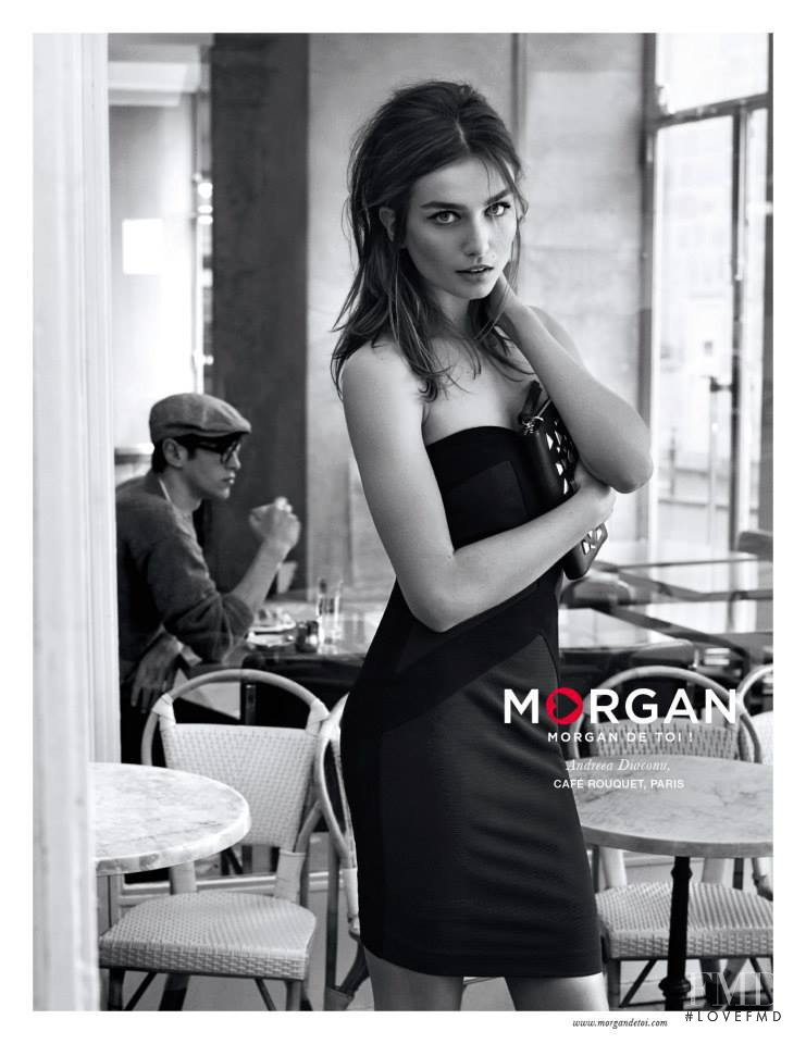 Andreea Diaconu featured in  the Morgan advertisement for Spring/Summer 2014