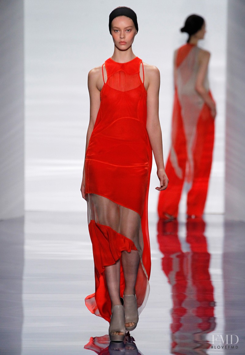 Ondria Hardin featured in  the Vera Wang fashion show for Spring/Summer 2014