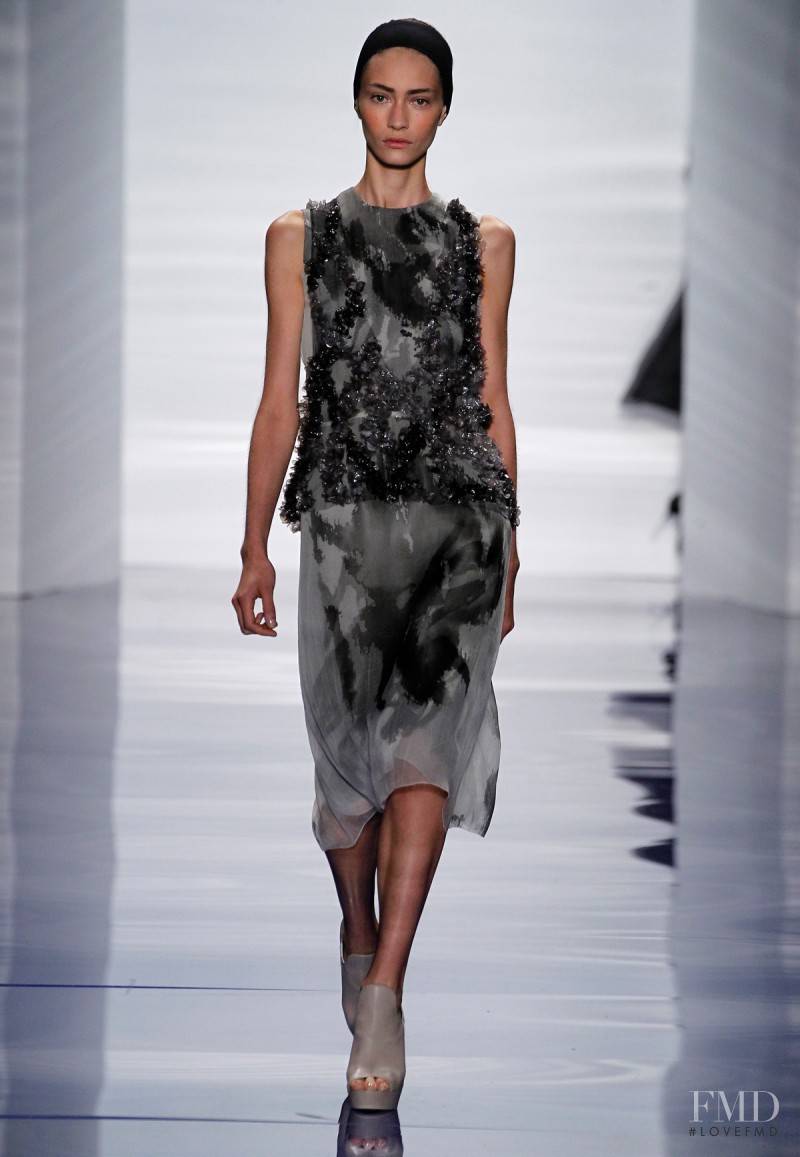Marine Deleeuw featured in  the Vera Wang fashion show for Spring/Summer 2014