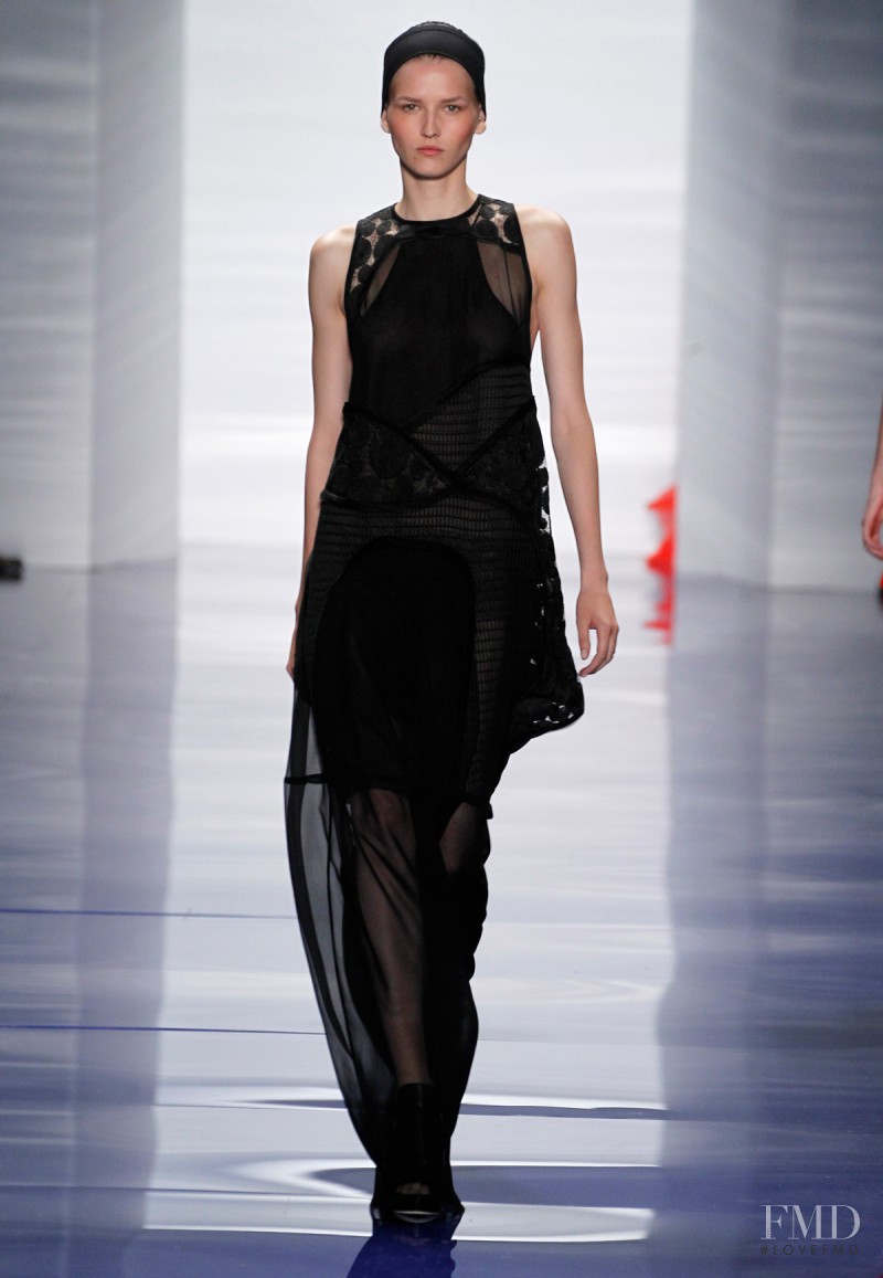 Katlin Aas featured in  the Vera Wang fashion show for Spring/Summer 2014