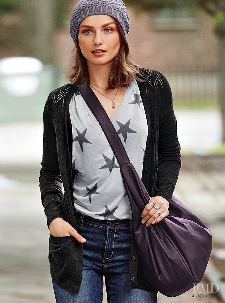 Andreea Diaconu featured in  the Victoria\'s Secret Clothing catalogue for Autumn/Winter 2013