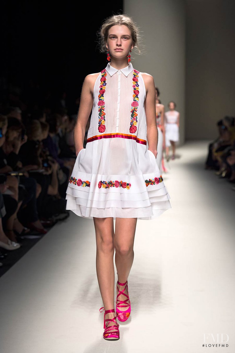 Ieva Palionyte featured in  the Alberta Ferretti fashion show for Spring/Summer 2014