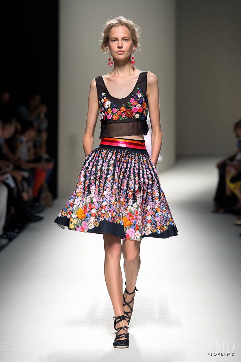 Elisabeth Erm featured in  the Alberta Ferretti fashion show for Spring/Summer 2014
