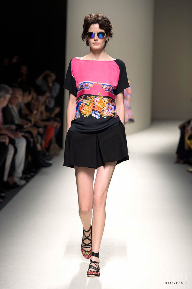 Zlata Mangafic featured in  the Alberta Ferretti fashion show for Spring/Summer 2014