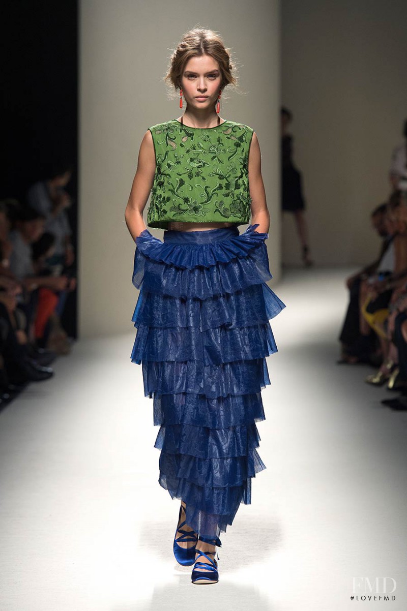 Josephine Skriver featured in  the Alberta Ferretti fashion show for Spring/Summer 2014