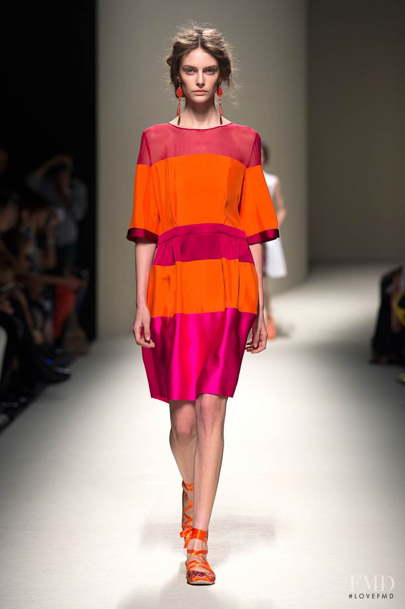 Auguste Abeliunaite featured in  the Alberta Ferretti fashion show for Spring/Summer 2014