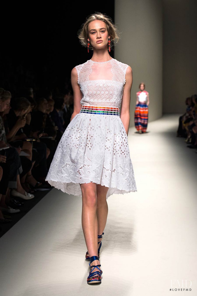 Anna Roos van Wijngaarden featured in  the Alberta Ferretti fashion show for Spring/Summer 2014