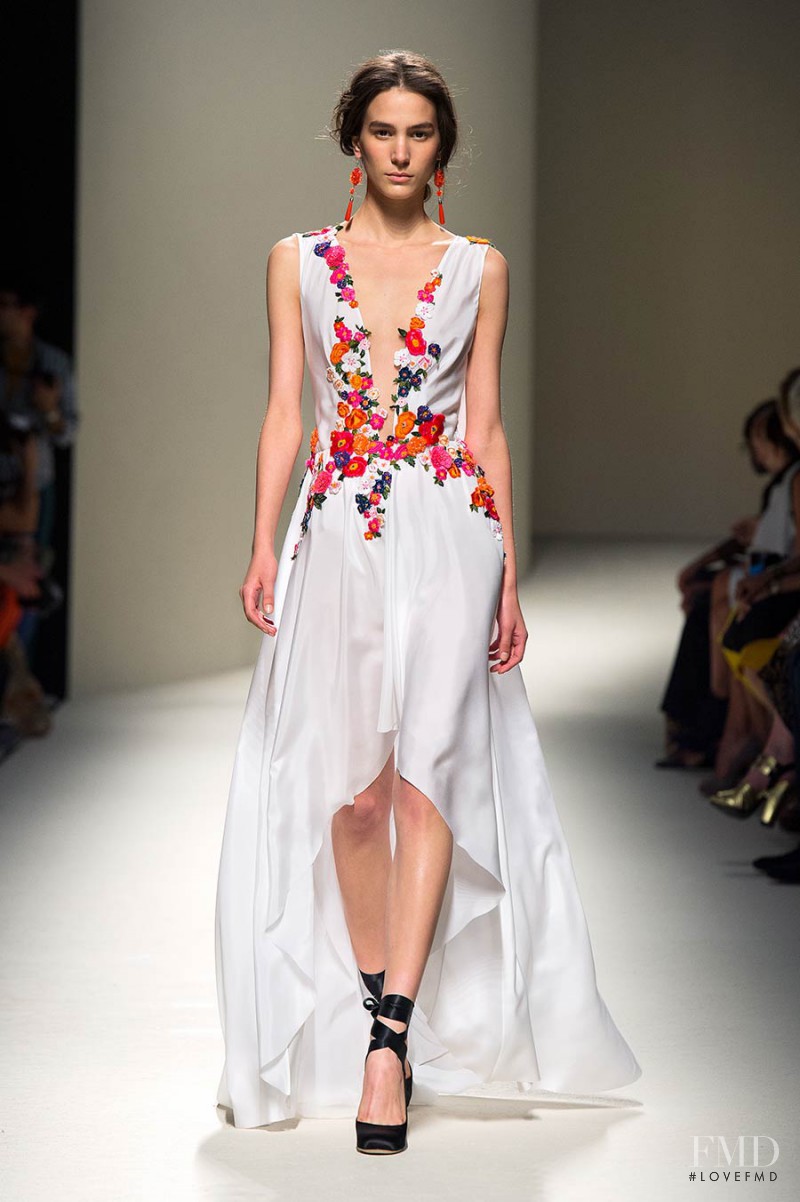 Mijo Mihaljcic featured in  the Alberta Ferretti fashion show for Spring/Summer 2014