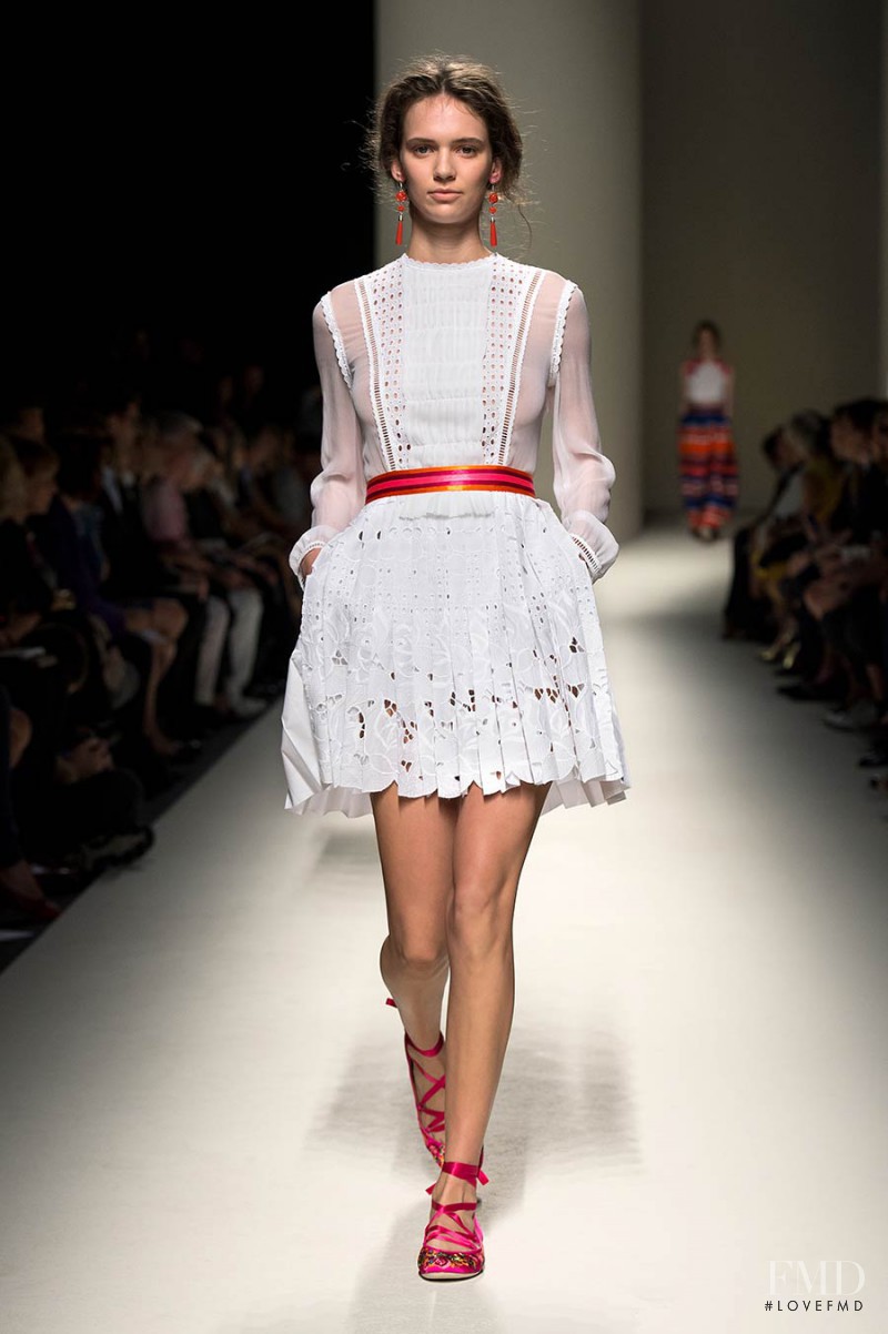 Rachel Thomas featured in  the Alberta Ferretti fashion show for Spring/Summer 2014