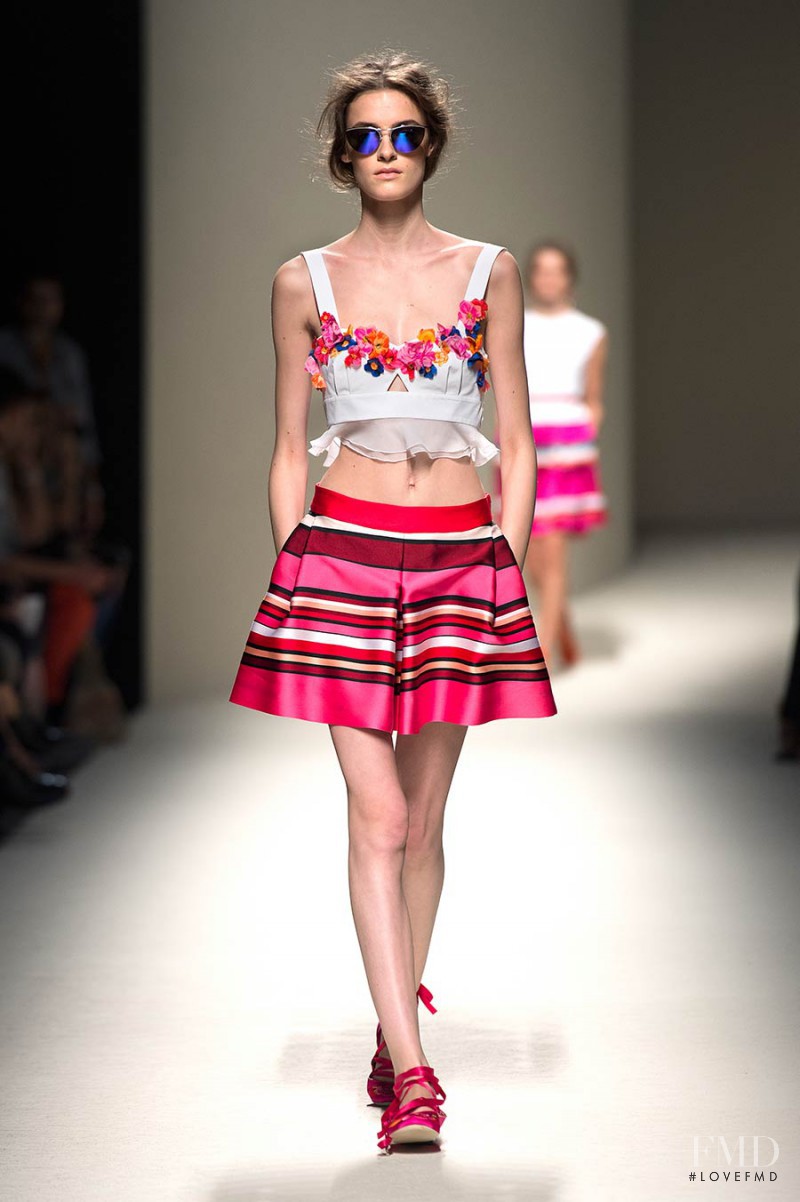 Kremi Otashliyska featured in  the Alberta Ferretti fashion show for Spring/Summer 2014