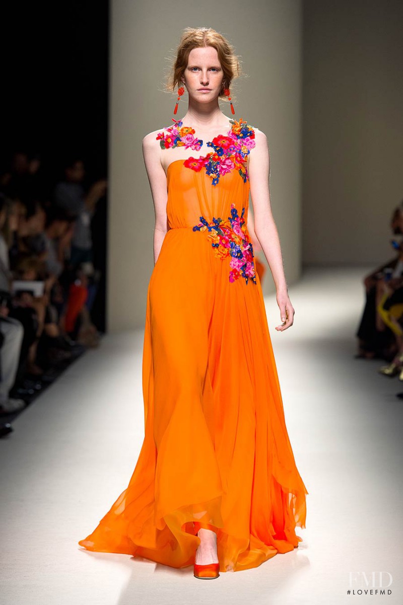 Magdalena Jasek featured in  the Alberta Ferretti fashion show for Spring/Summer 2014