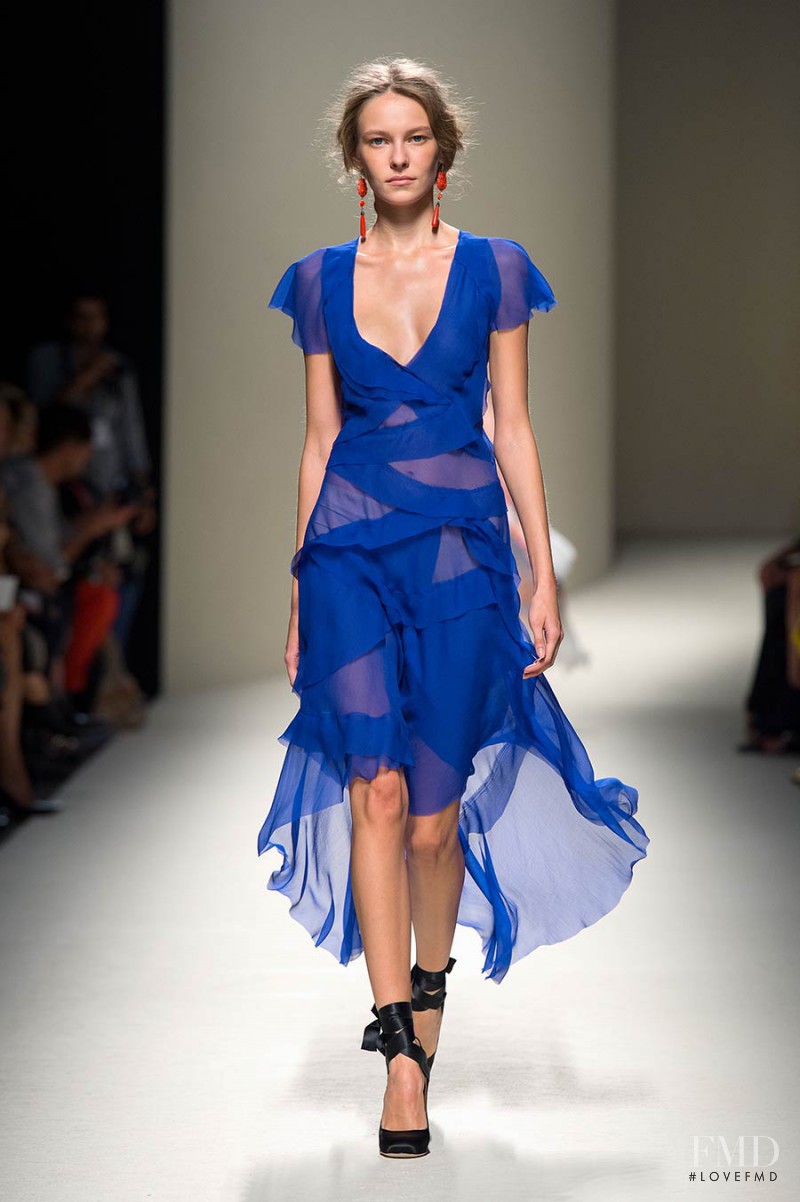 Masha Zaytseva featured in  the Alberta Ferretti fashion show for Spring/Summer 2014