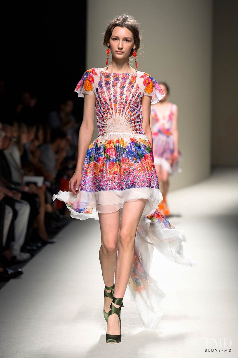 Justyna Gustad featured in  the Alberta Ferretti fashion show for Spring/Summer 2014