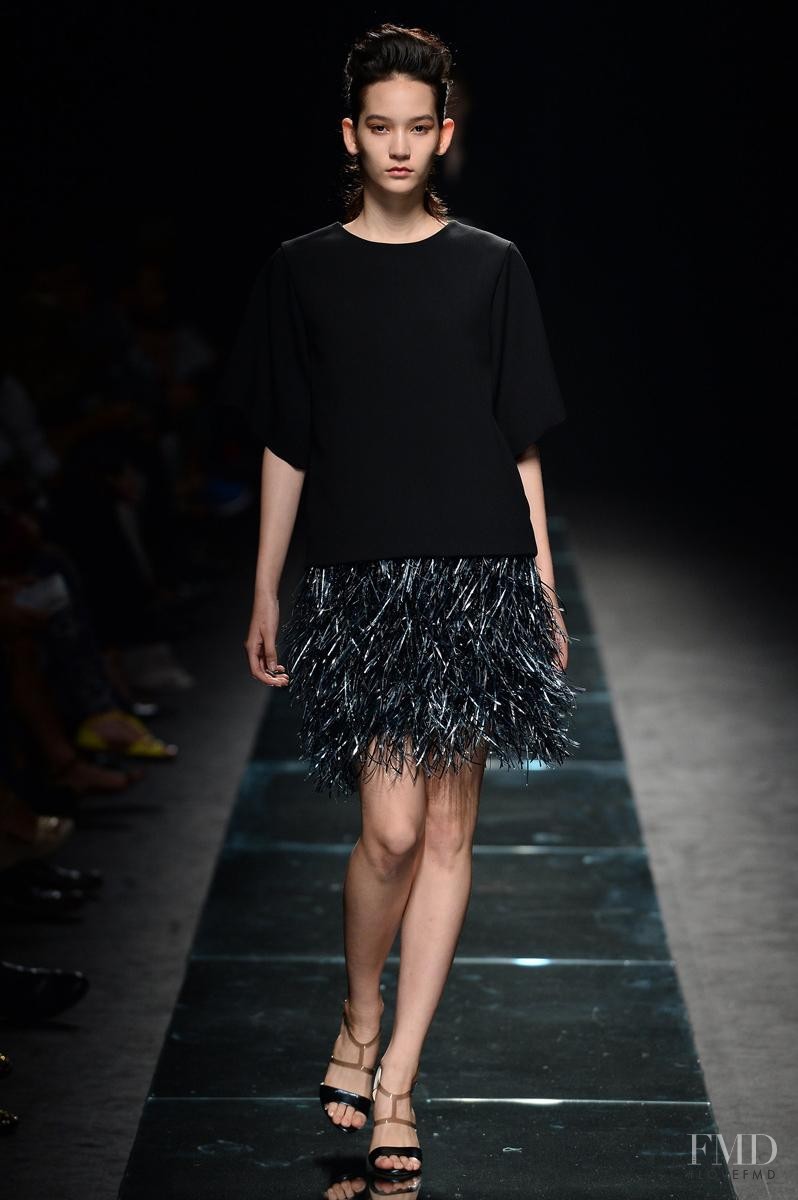 Mona Matsuoka featured in  the Anteprima fashion show for Spring/Summer 2014
