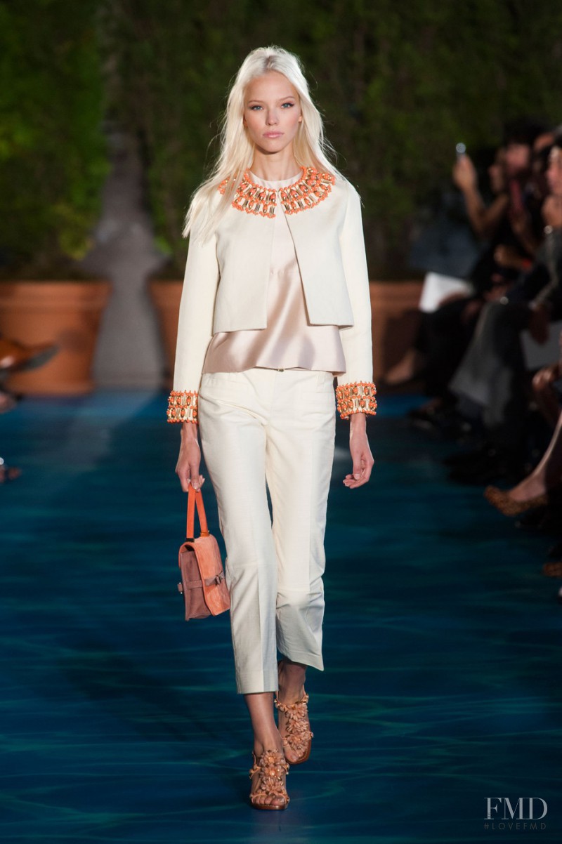 Sasha Luss featured in  the Tory Burch fashion show for Spring/Summer 2014