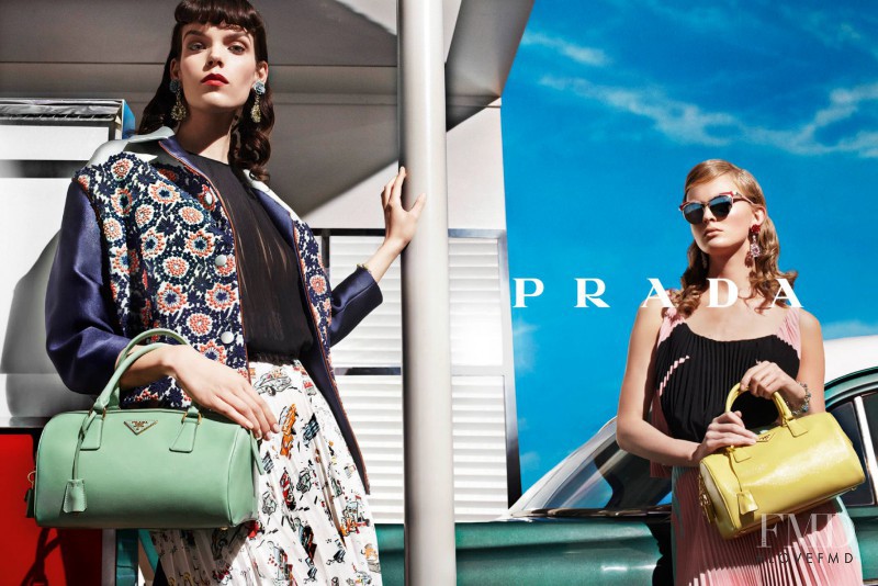 Guinevere van Seenus featured in  the Prada advertisement for Spring/Summer 2012